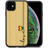 Pouzdro a kryt na mobilní telefon Apple PROTEMIO 23786 BAMBOO Dřevěný kryt Apple iPhone 11 LOVE (073)