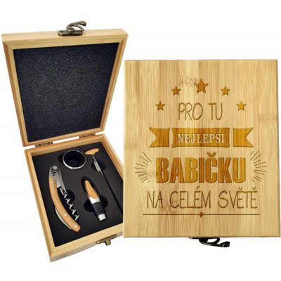 Sablio Dárková sada na víno Pro tu nejlepší babičku: 147×168×49 mm – Hledejceny.cz