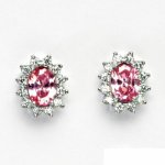 Čištín Zlaté náušnice Kate, růžový zirkon, čiré zirkony, žluté i bílé zlato, NŠ 1480 – Zbozi.Blesk.cz