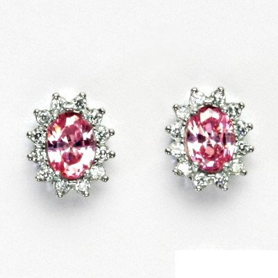 Čištín Zlaté náušnice Kate, růžový zirkon, čiré zirkony, žluté i bílé zlato, NŠ 1480 – Zbozi.Blesk.cz