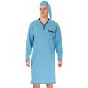 Pánské pyžamo Bonifacy 358 pánská noční košile dl.rukáv s čepičkou sv.modrá