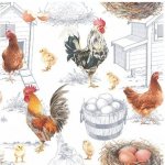 Ambiente Europe BV ubrousek 33x33cm Kuřecí farma – Zboží Dáma