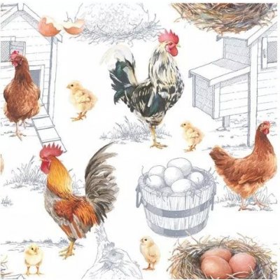 Ambiente Europe BV ubrousek 33x33cm Kuřecí farma – Zboží Dáma