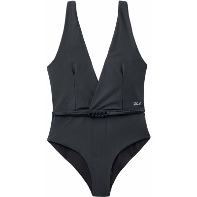 Karl Lagerfeld dámské jednodílné plavky Karl DNA Deep Swimsuit černé