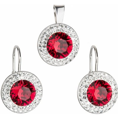 Pavona Sada šperků s krystaly Swarovski náušnice a přívěsek červené kulaté 39107.3 – Zboží Mobilmania