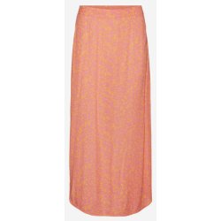 Vero Moda Menny dámská květovaná maxi sukně růžovo-oranžová