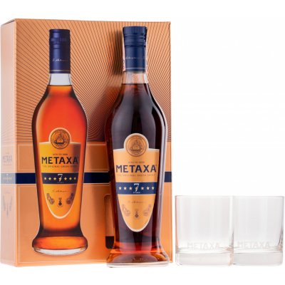 Metaxa 7* 40% 0,7 l (dárkové balení 2 sklenice) – Zbozi.Blesk.cz