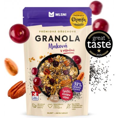 Mlsni Prémiová granola Maková s višněmi 70 g – Sleviste.cz