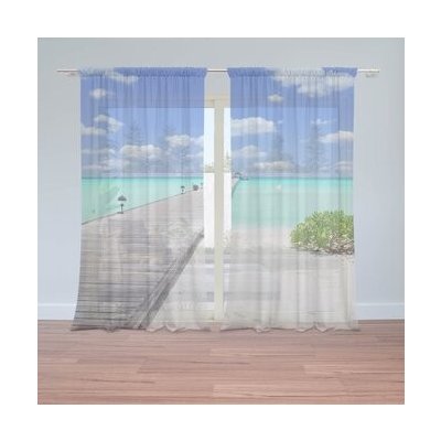 Sablio Záclony Molo na pláži: 2ks 150x250cm – Hledejceny.cz