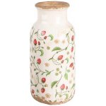 Clayre & Eef Béžová keramická váza s jahůdkami Wild Strawberries L - Ø 15*32 cm - Clayre & Eef – Hledejceny.cz
