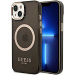 Guess Guhmp14Mhtcmk iPhone 14 Plus 6.7 Černá/Černá Hard Case Zlatá Outline Translucent Magsafe – Zbozi.Blesk.cz