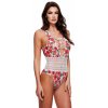 Dámské erotické body Baci White Floral & Lace Teddy Velikost M/L