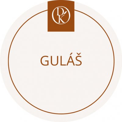 Davídkovo koření Etiketa Guláš béžová průměr 4,5 cm 1 ks – Zboží Dáma