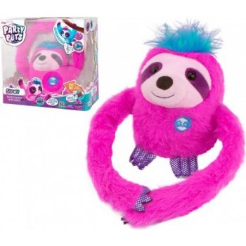 TM Toys Zvířátko Slowy lenochod růžový plyš na baterie se zvukem v krabičce 20x20x13cm 24m+
