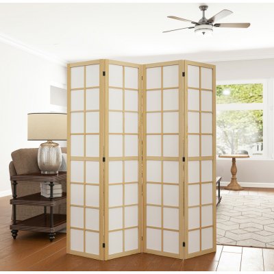 HOMCOM Paraván 4-dílný 160 x 170 cm přírodní dřevo – Zboží Dáma