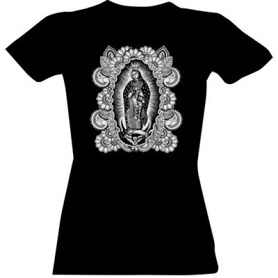 Tričko s potiskem Panna Maria Marie matka boží Černá – Zboží Mobilmania
