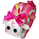 BabyDort růžový plenkový dort ve tvaru šneka – Zboží Mobilmania