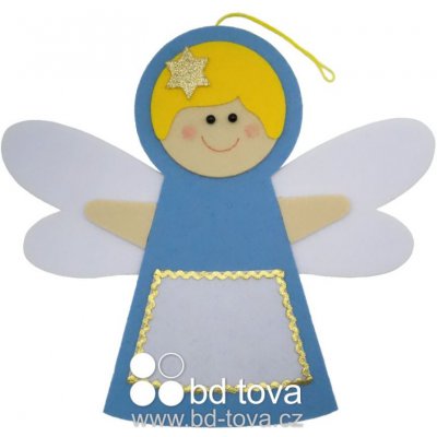 BD-TOVA Anděl s kapsou modrý1 ks sady k dotvoření