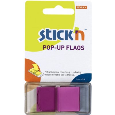 Záložky PopUp průhledné 45x25mm popisovatelné fialové – Hledejceny.cz