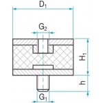B D20-H15 M6x18 silentblok | Zboží Auto