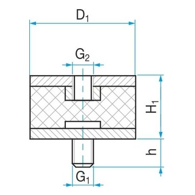 B D20-H15 M6x18 silentblok | Zboží Auto