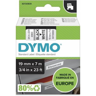 Dymo 45803 černý tisk/bílý podklad, 7m, 19mm – Hledejceny.cz