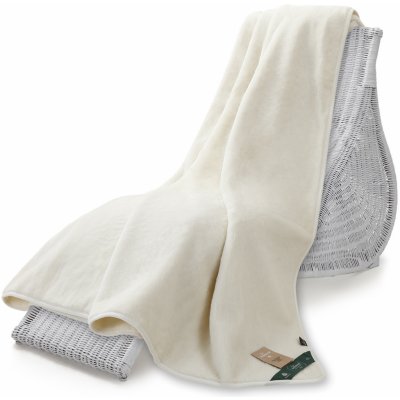 Wooline Oboustranná Merino přikrývka sněhově bílá Novozélandské Merino 200x220 – Zboží Mobilmania