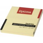 Samolepicí blok OPTIMA 75 × 75 mm, žlutý, 100 listů, 122910 – Hledejceny.cz