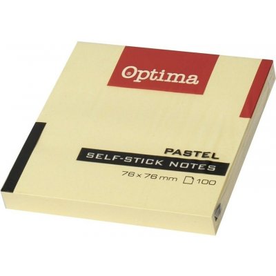 Samolepicí blok OPTIMA 75 × 75 mm, žlutý, 100 listů, 122910 – Hledejceny.cz