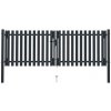 Branka vidaXL Dvoukřídlá plotová brána ocelová 306x175 cm antracitová
