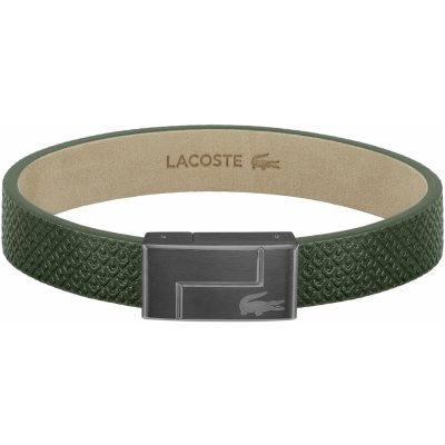 Lacoste Zelený kožený náramek Monogram Leather 2040186
