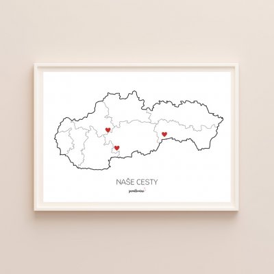 Zamilováno Vzpomínková mapa - Slovensko – Zboží Mobilmania