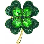 Amparo Miranda Brož Čtyřlístek Golden AM Zelená – Zboží Dáma