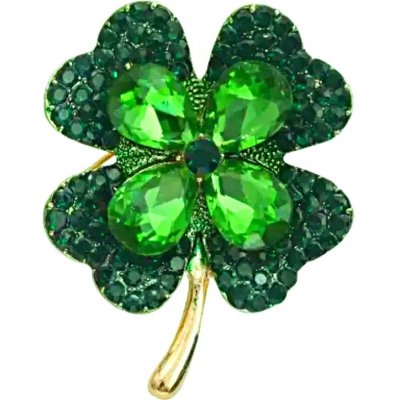 Amparo Miranda Brož Čtyřlístek Golden AM Zelená – Zboží Dáma