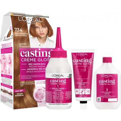 L’Oréal Casting Crème Gloss barva na vlasy 734 zlatá medová – Zboží Mobilmania