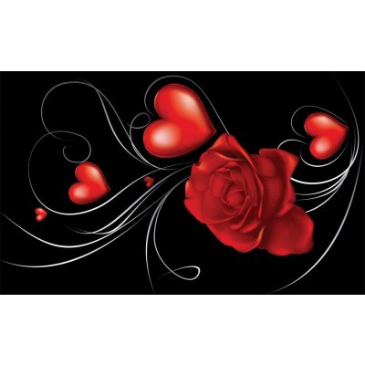 Postershop Fototapeta vliesová: Růže a Srdce rozměry 254x368 cm – Zboží Mobilmania