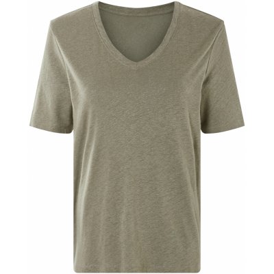 esmara Dámské lněné triko olivová – Zboží Mobilmania