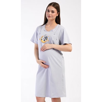 Vienetta dámská noční košile mateřská Hello baby šedá – Zboží Dáma