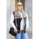 Italy fashion dámská leopardí vesta Zuri černá – Hledejceny.cz