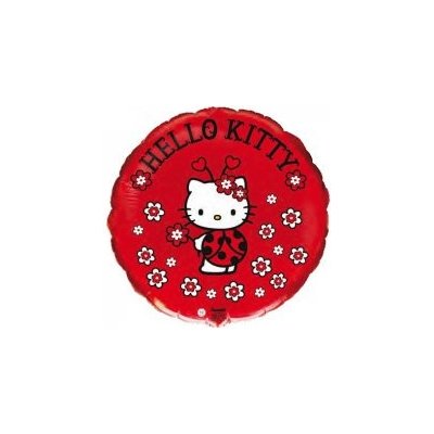 Flexmetal Kruh HELLO KITTY červený květy 18 46cm fóliový balónek – Zboží Mobilmania