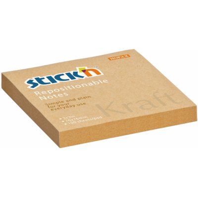 Bloček samolepicí Stick'n Hopax Kraft, 76x76 mm, přírodní hnědý papír, 100 lístků – Zboží Dáma