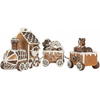 Clayre & Eef Vánoční perníkový vláček Gingerbread Train - 33*10*15 cm - Clayre & Eef – Hledejceny.cz