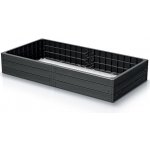 Prosperplast Vyvýšený ZÁHON BASE WOODY antracit 149,2cm – Zboží Dáma