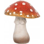 Bílo-červená keramická dekorace houba Muchomůrka M 13*13*15 cm Clayre & Eef – Sleviste.cz