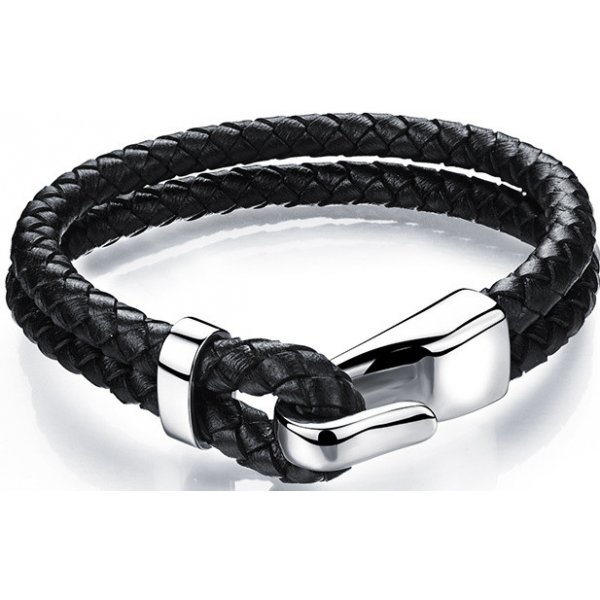 Troli černý kožený náramek s ocelovým hákem Leather SW-BL071 od 399 Kč -  Heureka.cz