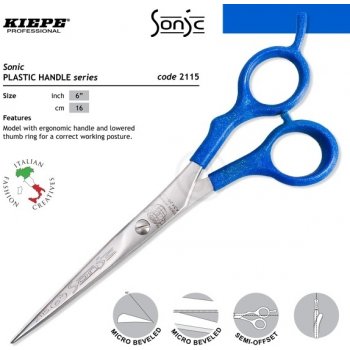 Kiepe Professional Sonic Ergo 2115 6´ Plastic Handle kadeřnické nůžky 16 cm