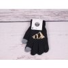 Dětské rukavice Rukavice prstové YO R108 černé s motivem hor vhodné pro dotykové displeje - mobily tablety