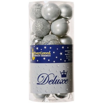 EverGreen Vánoční ozdoby koule pr. 4 cm 24 ks stříbrné – Hledejceny.cz