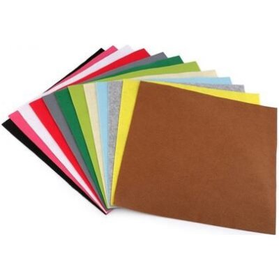 Látková dekorativní plsť / filc soft 30x30 cm Varianta: mix, Balení: 12 ks – Zbozi.Blesk.cz