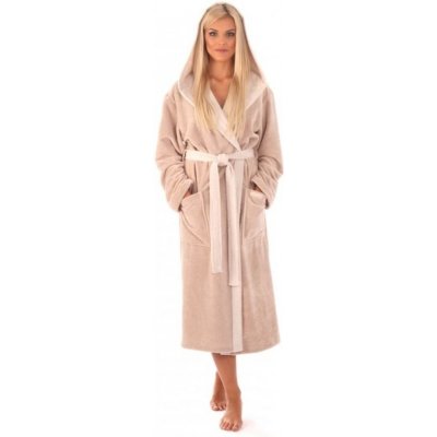 Vertis dámský dlouhý savý župan s kapucí TAMPA duo oříšková – Zboží Mobilmania